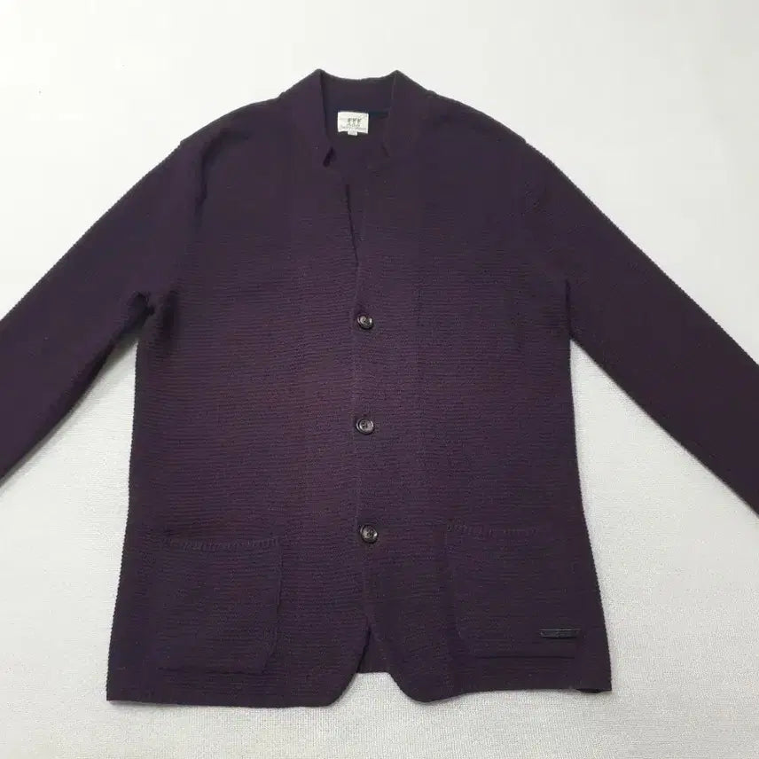 [BUNJANG] Hazzys Dark Purple Wool Knit Cardigan Men&
