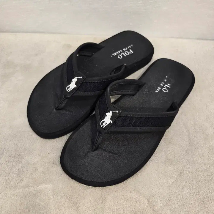 [BUNJANG] Polo Ralph Lauren Unisex Black Slides US 7 / 폴로 랄프로렌 남여공용 블랙 쪼리 245~250
