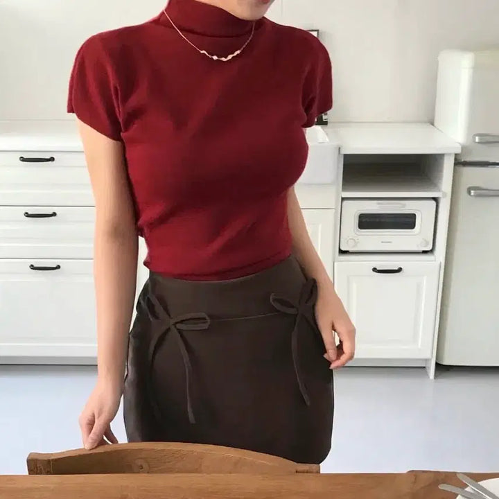 [BUNJANG] Cloud Immersions Tutu Ribbon Leather Velvet Skirt / 클라우드이머션 투투 리본 레더벨벳 스커트