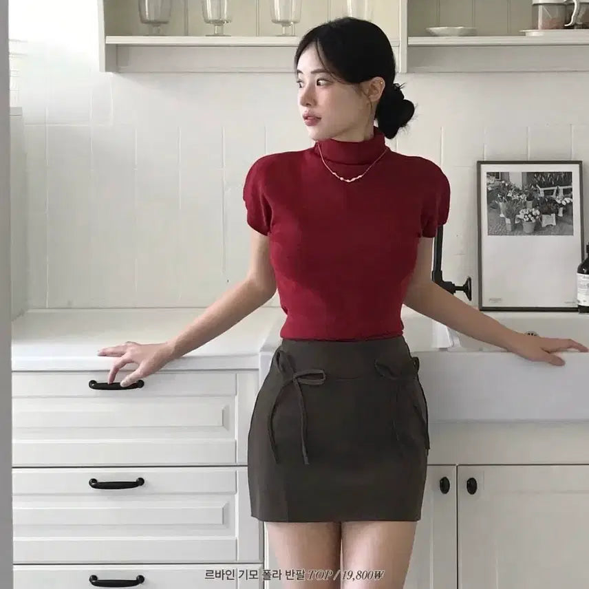 [BUNJANG] Cloud Immersions Tutu Ribbon Leather Velvet Skirt / 클라우드이머션 투투 리본 레더벨벳 스커트