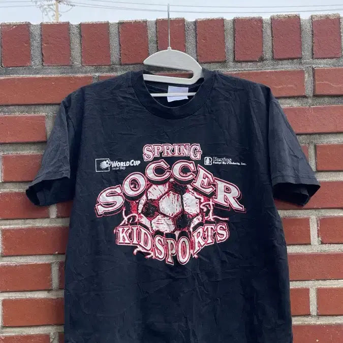 [BUNJANG] 90s Hanes Spring Soccer T-Shirt Black / 90s Hanes spring soccer 티셔츠 블랙