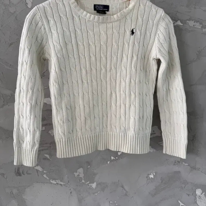 [BUNJANG] Polo Ralph Lauren Cable Knit Sweater White S / 폴로 랄프로렌 케이블 니트 화이트 s