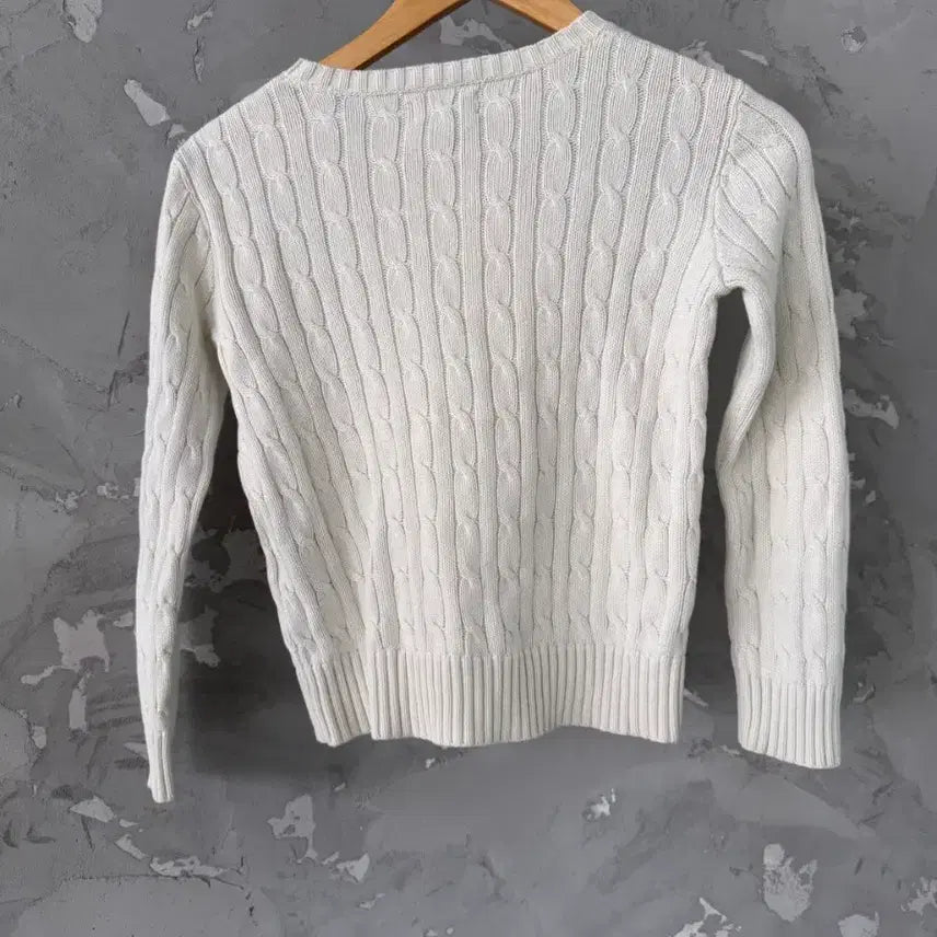 [BUNJANG] Polo Ralph Lauren Cable Knit Sweater White S / 폴로 랄프로렌 케이블 니트 화이트 s