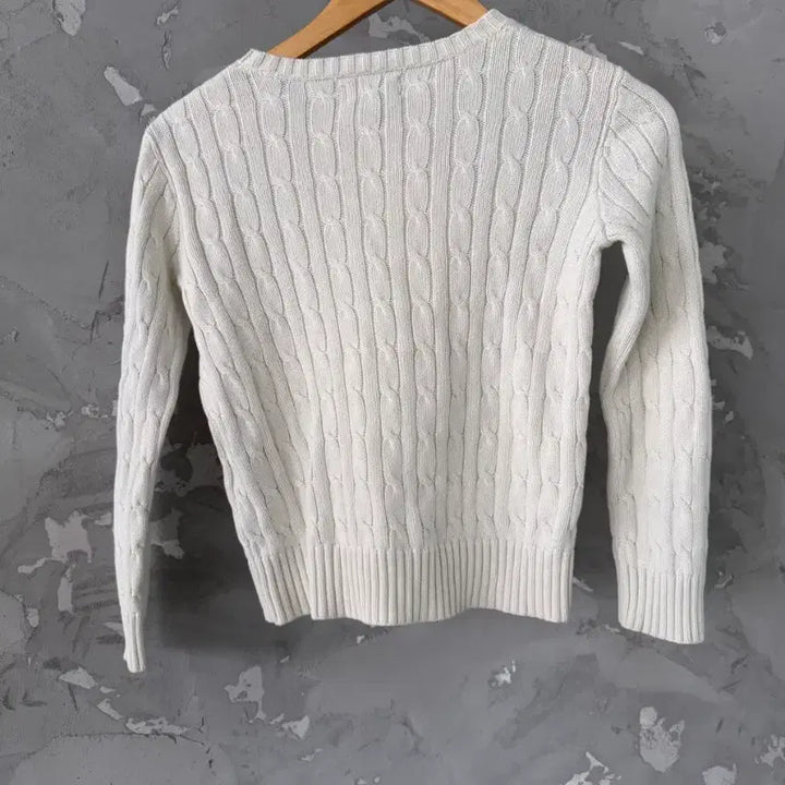 [BUNJANG] Polo Ralph Lauren Cable Knit Sweater White S / 폴로 랄프로렌 케이블 니트 화이트 s