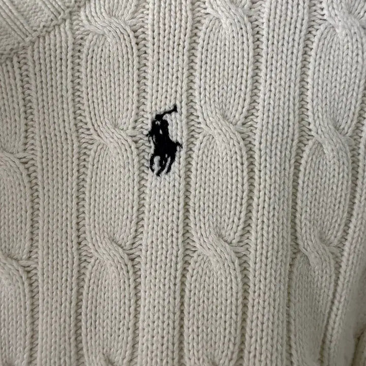 [BUNJANG] Polo Ralph Lauren Cable Knit Sweater White S / 폴로 랄프로렌 케이블 니트 화이트 s
