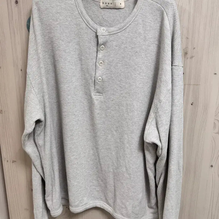 [BUNJANG] NOUN Pique Henley T-Shirt Ivory Size 2 / 노운 pique henley t-shirt ivory 2size