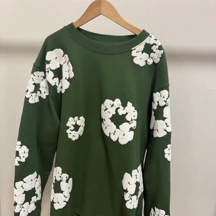[BUNJANG] Denim Tears Long Sleeve Cottonless T-Shirt Green / 데님티어스 롱슬리브 코튼리스 티셔츠 그린