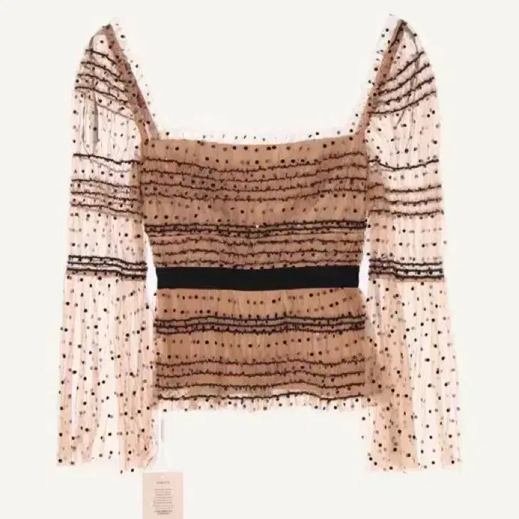 [BUNJANG] Self-Portrait Dot Long Sleeve Blouse / (정품)셀프포트레이트 도트 롱슬리브 블라우스