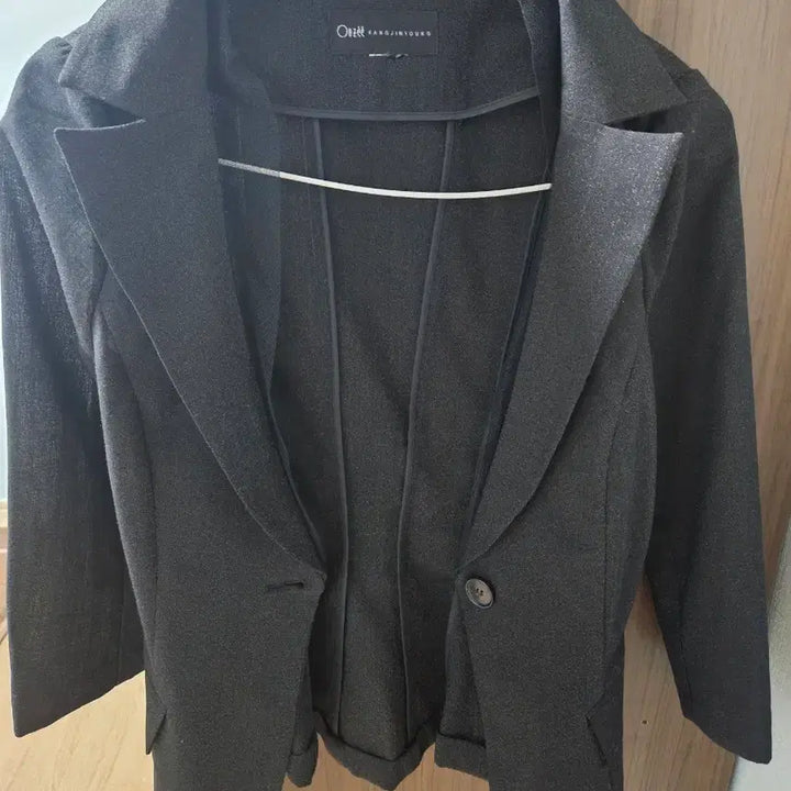 [BUNJANG] Obzee 7/10 Sleeve Black Pearl Wool Blend Suit Set (Size 55) / [55사이즈/모 혼방] 오브제 칠부 블랙 펄 슈트 세트