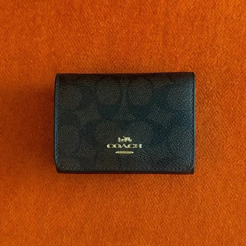 [BUNJANG] Coach Signature Wallet Black Brown / 코치 시그니처 반지갑 블랙 브라운