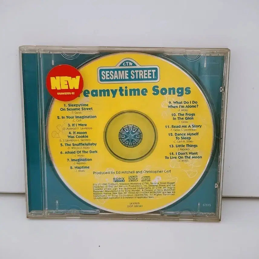 [BUNJANG] 1996 Sesame Street Dreamytime Songs CD / (5월 세일)[고전완구] 1996 세서미 스트리트 캐릭터들 자장가 앨범