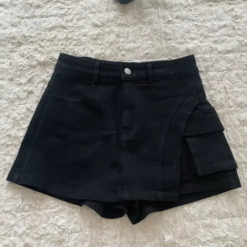 [BUNJANG] Black Wrap Skort Shorts / 블랙 반바지 숏팬츠 랩스커트