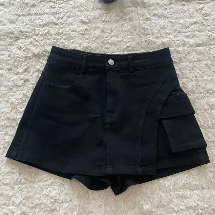[BUNJANG] Black Wrap Skort Shorts / 블랙 반바지 숏팬츠 랩스커트