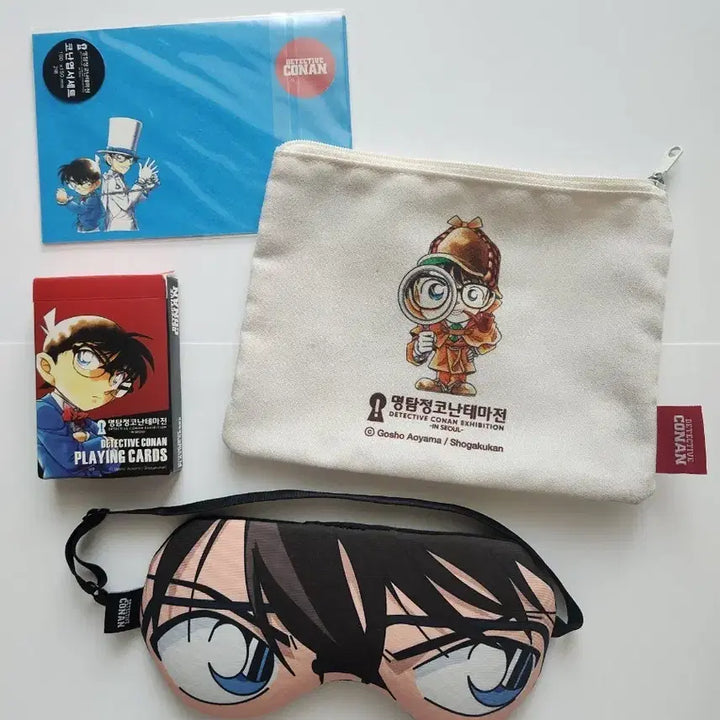 [BUNJANG] Detective Conan Merchandise Set (Pouch, Card, Eye Mask) / 명탐정 코난 굿즈 세트 (파우치, 카드, 안대)