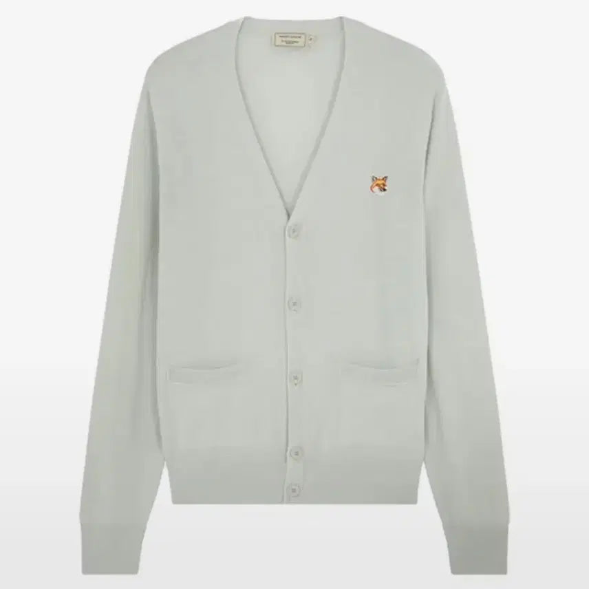 [BUNJANG] Maison Kitsune Fox Head Cardigan Light Gray / 메종 키츠네 폭스 헤드 가디건 라이트 그레이 판매합니다(M)