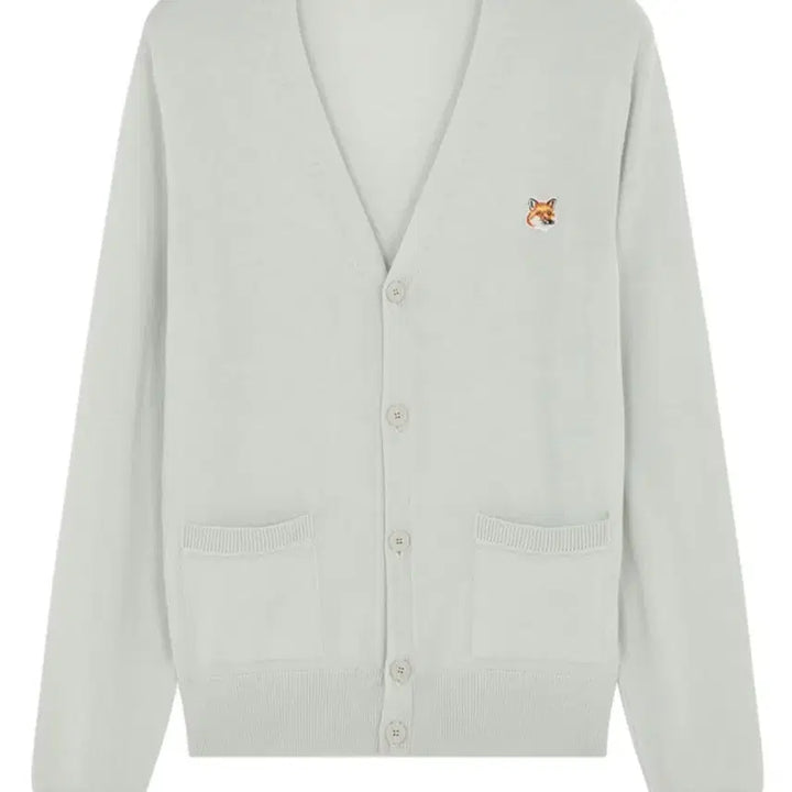 [BUNJANG] Maison Kitsune Fox Head Cardigan Light Gray / 메종 키츠네 폭스 헤드 가디건 라이트 그레이 판매합니다(M)