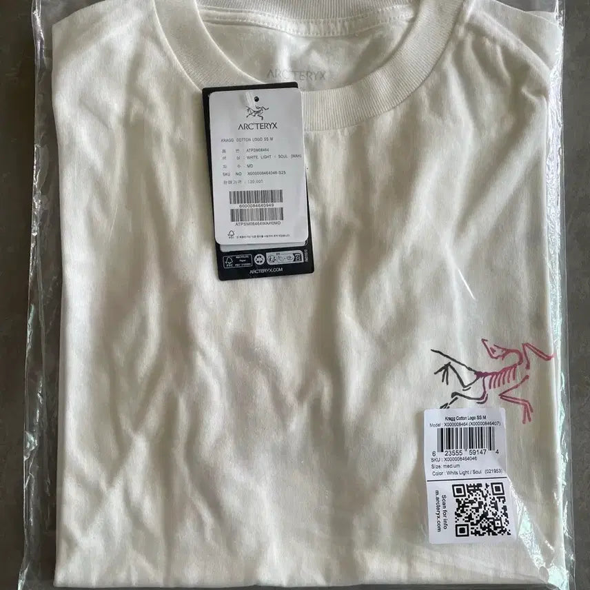 [SOLD OUT] 아크테릭스 크래그 코튼 로고 SS 티셔츠 화이트 라이트 소울 [M]