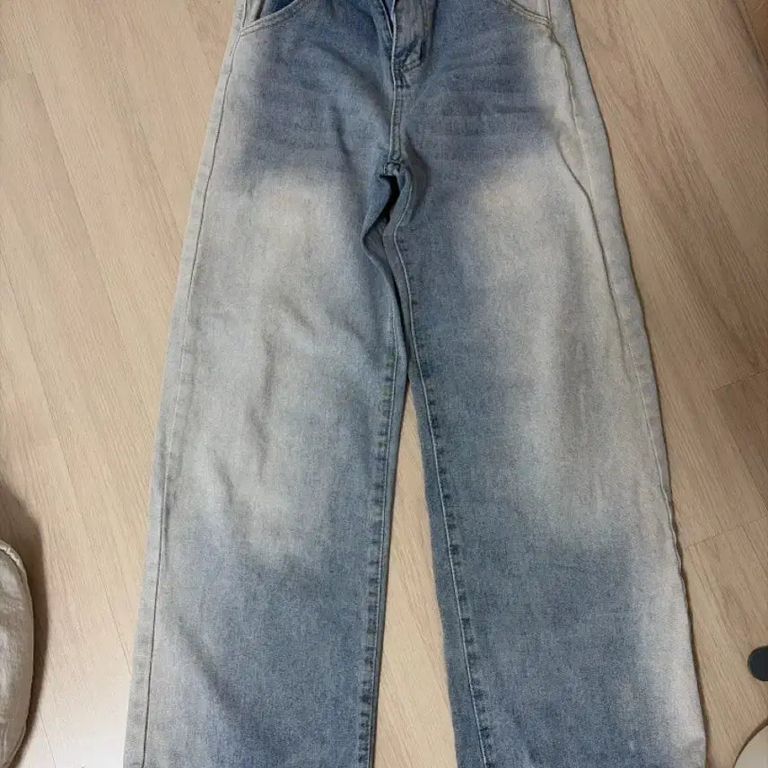 [BUNJANG] Vintage Washed Wide Denim Pants / 빈티지 워싱 와이드 데님