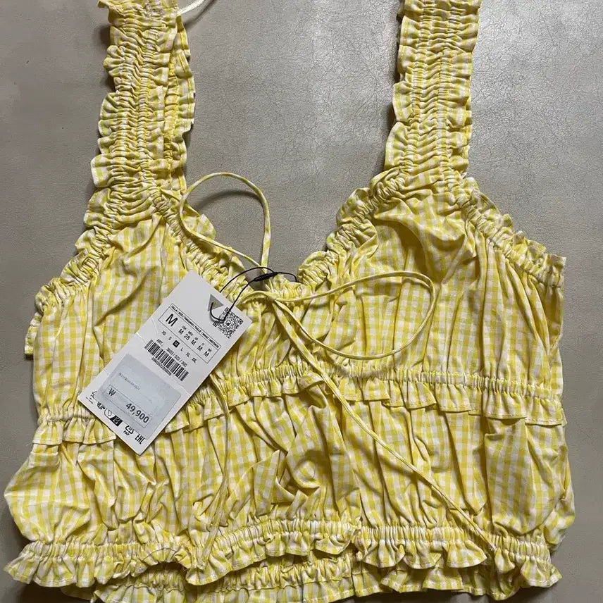 [BUNJANG] Zara Gingham Frill Check Top / ZARA 자라 깅엄 플릴 체크 탑