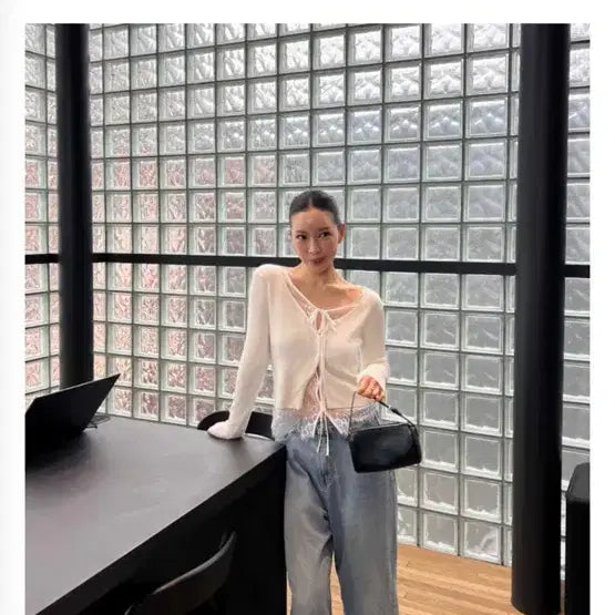 [BUNJANG] RIMINE Lace Cardigan (Black) / RIMINE 레이스 가디건 (블랙)