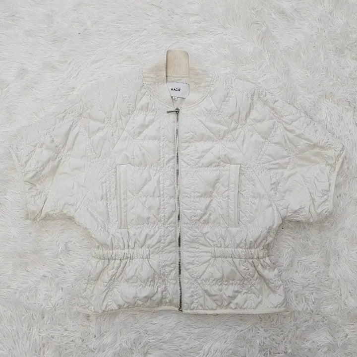 [BUNJANG] Hacie Quilting Short Sleeve Jacket Ivory S / HACIE 퀼팅 반팔 자켓 아이보리 S
