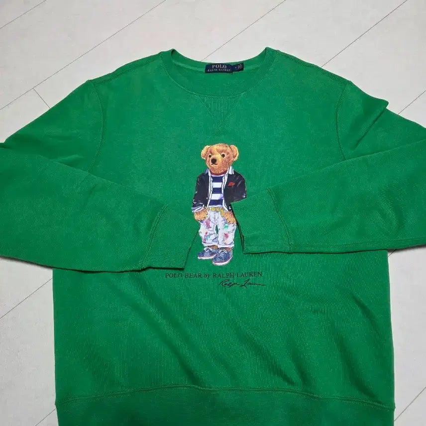 [BUNJANG] Polo Ralph Lauren Polo Bear Sweatshirt Green / 폴로 랄프로렌 폴로베어 맨투맨 그린폴로 베어 맨투맨 곰돌이맨투맨 M100