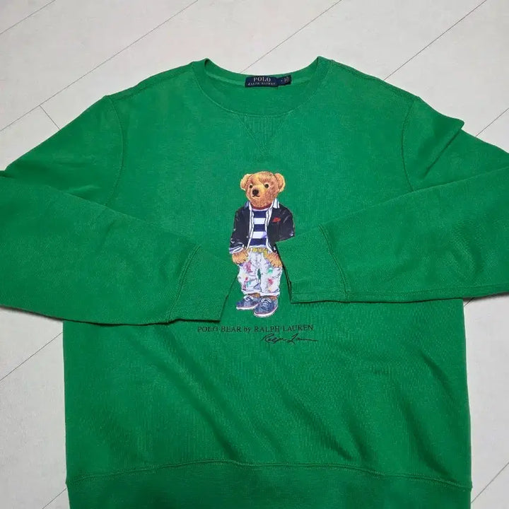 [BUNJANG] Polo Ralph Lauren Polo Bear Sweatshirt Green / 폴로 랄프로렌 폴로베어 맨투맨 그린폴로 베어 맨투맨 곰돌이맨투맨 M100
