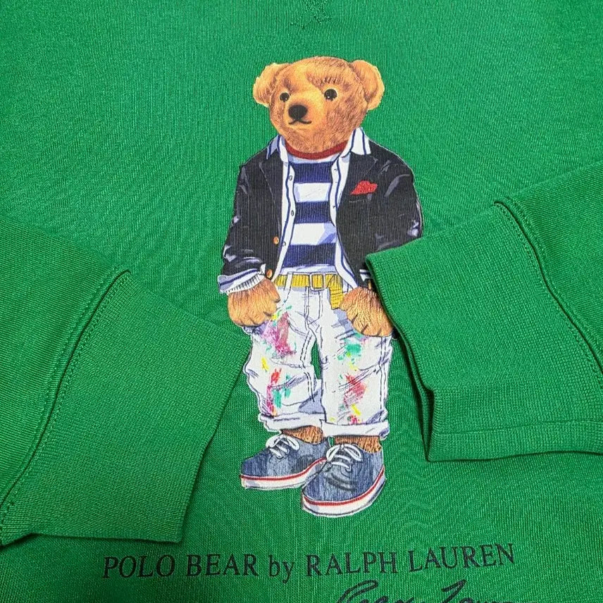 [BUNJANG] Polo Ralph Lauren Polo Bear Sweatshirt Green / 폴로 랄프로렌 폴로베어 맨투맨 그린폴로 베어 맨투맨 곰돌이맨투맨 M100