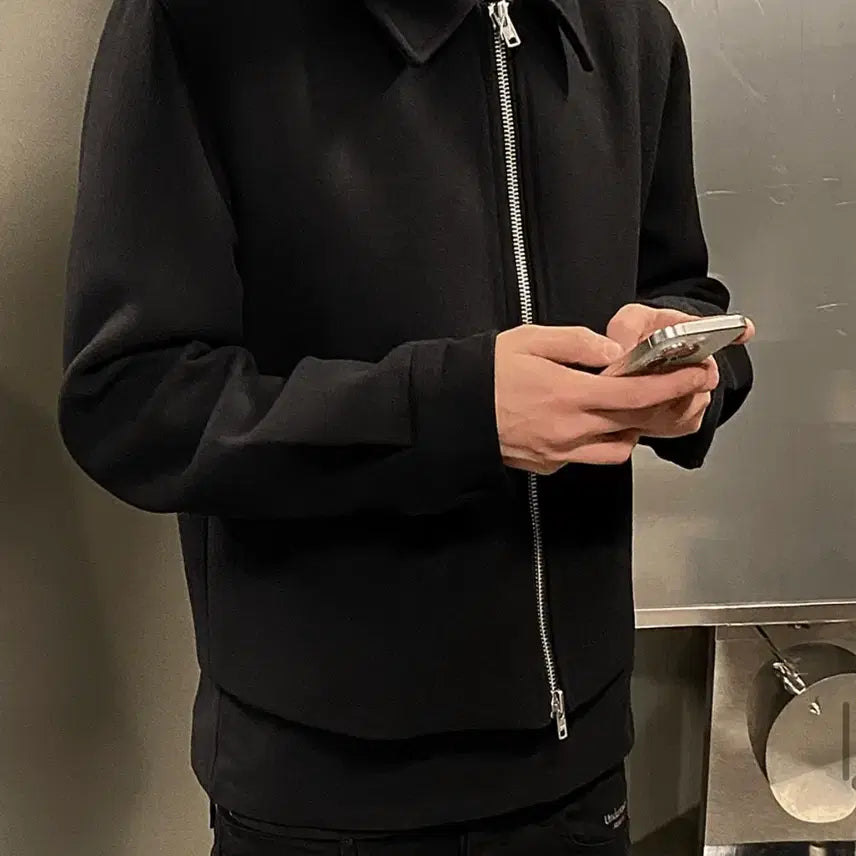 [BUNJANG] Under My Car Black Cropped Wool Blouson Jacket / (새상품)언더마이카 크롭 울 블루종 자켓 블랙 2사이즈