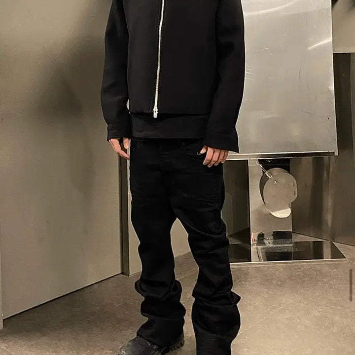 [BUNJANG] Under My Car Black Cropped Wool Blouson Jacket / (새상품)언더마이카 크롭 울 블루종 자켓 블랙 2사이즈