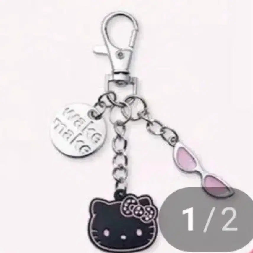 [BUNJANG] WAKEMAKE Hello Kitty Black Keyring / 웨이크메이크 헬로키티 블랙 키링