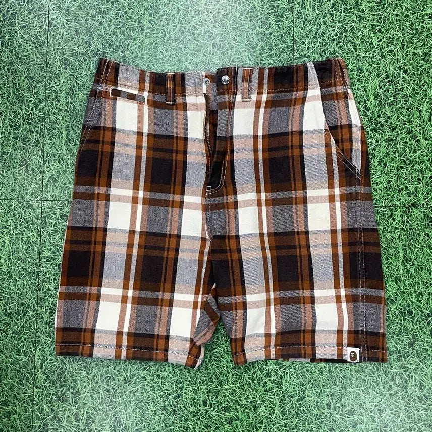 [BUNJANG] BAPE Check Shorts Size L / 베이프 bape 체크 반바지