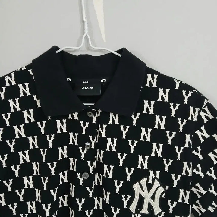 [BUNJANG] MLB NY Monogram Short-Sleeve Polo Dress / MLB NY  모노그램 반팔카라 원피스 정품 55~55반