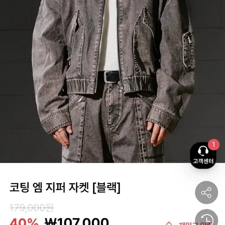 [BUNJANG] Bigunion X Kkang Coated M Zipper Jacket / [최저가]빅유니온X깡 코팅 엠 지퍼 자켓