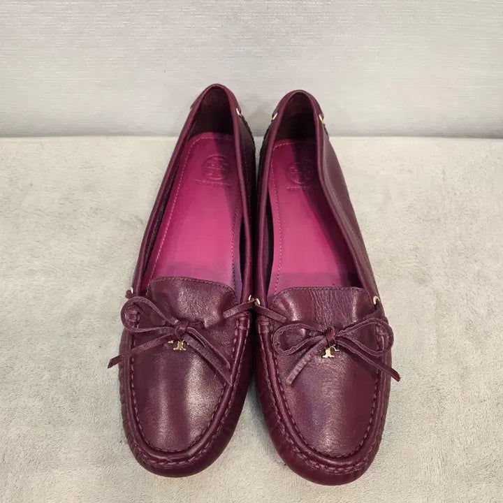 [BUNJANG] Tory Burch Burgundy Leather Driving Shoes - Size 260mm / 토리버치 드라이빙슈즈 플랫슈즈 버건디 260