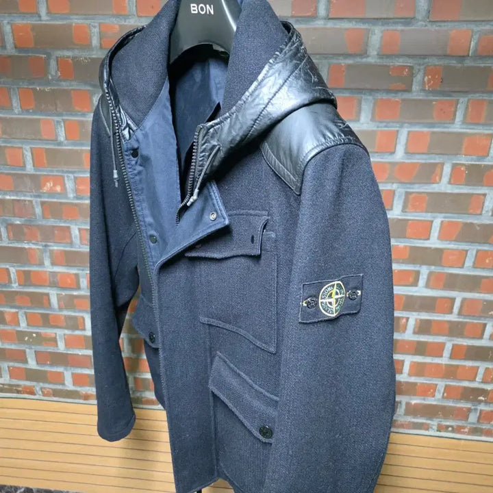 [BUNJANG] Stone Island Panno Speciale Wool Nylon Hooded Jumper - Archive Grade (L) / [S급 아카이브] 스톤아일랜드 판노 스페셜레(Panno Special)
