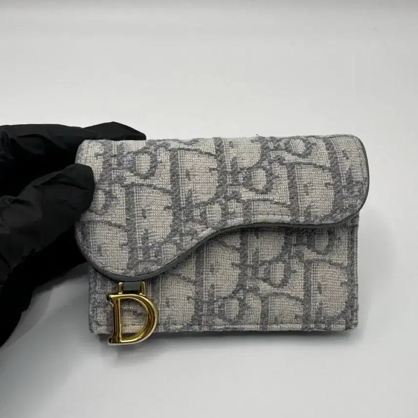 [BUNJANG] Dior Oblique Saddle Card Holder Grey / [정품] 디올 오블리크 새들 카드 지갑