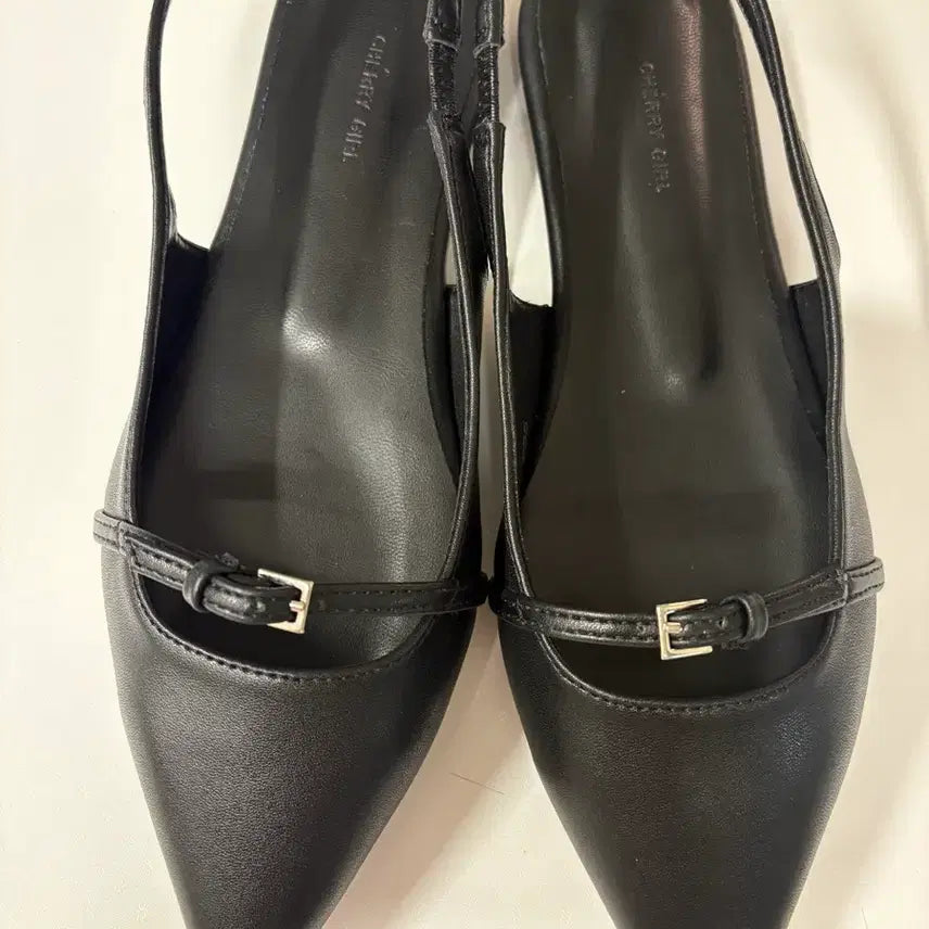 [BUNJANG] Black Pointed Slingback Flats (Size 235) / 블랙 뾰족코 슬링백235 새상품(무료배송)
