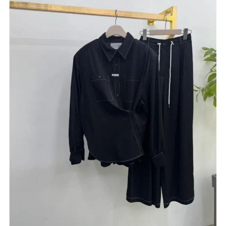 [BUNJANG] Andy Shirt and Pants Set (Black, Navy) / 앤디셔츠팬츠세트(블랙,네이비2세트있음~벨201,마리언니등판매상품!)