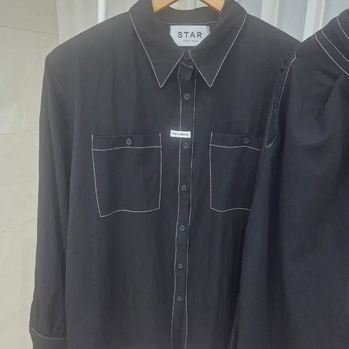 [BUNJANG] Andy Shirt and Pants Set (Black, Navy) / 앤디셔츠팬츠세트(블랙,네이비2세트있음~벨201,마리언니등판매상품!)