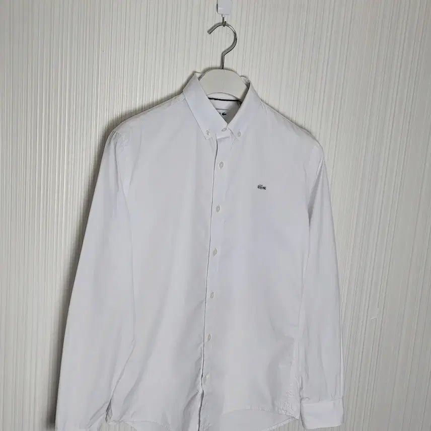 [BUNJANG] Lacoste White Slim Fit Oxford Shirt / 95_라코스테 셔츠 화이트 슬림핏 그레이크록