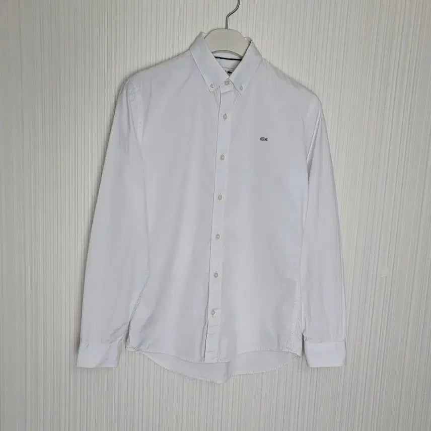 [BUNJANG] Lacoste White Slim Fit Oxford Shirt / 95_라코스테 셔츠 화이트 슬림핏 그레이크록