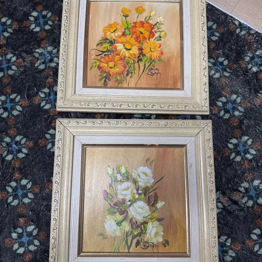 [BUNJANG] Vintage Oil Painting in White Frame / 빈티지 유화 액자 1930년대 작품