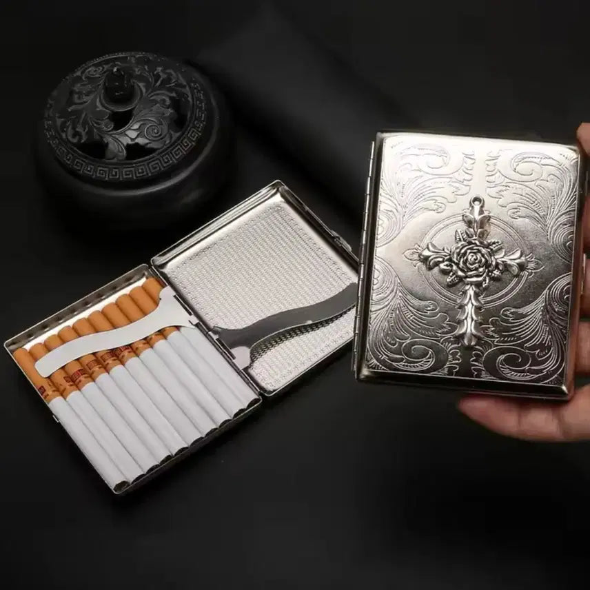 [BUNJANG] Metal Cross Cigarette Case / 메탈 십자가 ㄷㅂ 케이스 (미사용 새제품)