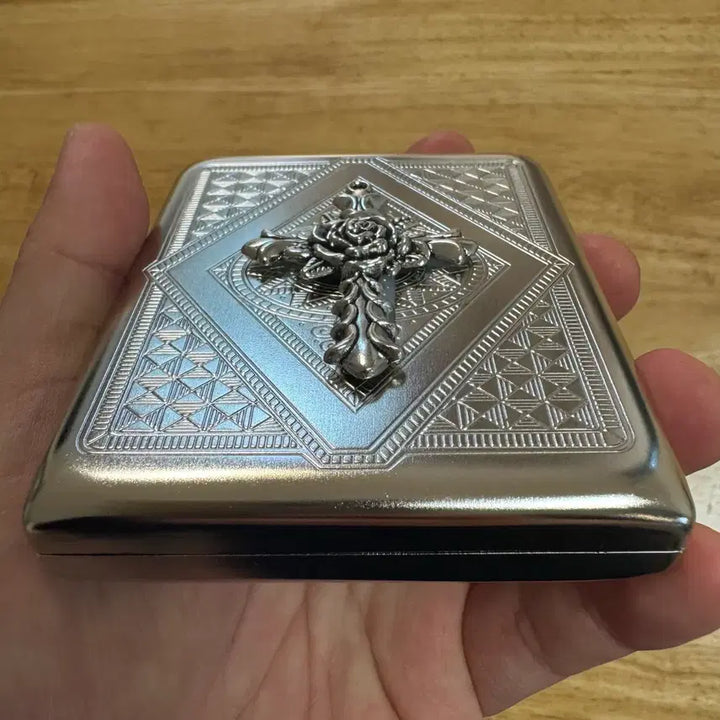 [BUNJANG] Metal Cross Cigarette Case / 메탈 십자가 ㄷㅂ 케이스 (미사용 새제품)