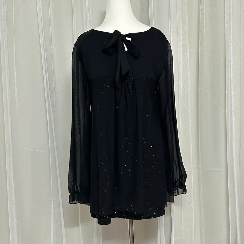 [BUNJANG] Axis Palm Sequin Glitter Top / 엑시즈팜 시스루 스팽글 글리터 탑 공겜여주 고스 고딕
