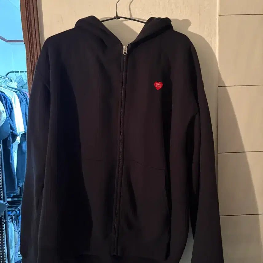 [BUNJANG] Human Made Classic Zip-Up Hoodie Black / 휴먼메이드 클래식 집업 후드 블랙
