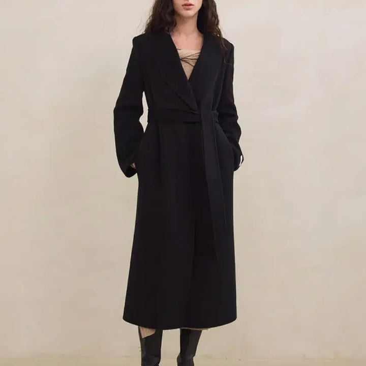 [BUNJANG] GRACE U Carol Shawl Collar Handmade Coat (Black, XS-S) / [실크]그레이스유 캐롤 숄 카라 핸드메이드 코트(블랙,XS-S)