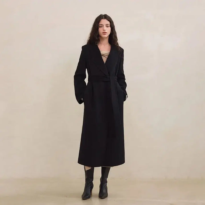 [BUNJANG] GRACE U Carol Shawl Collar Handmade Coat (Black, XS-S) / [실크]그레이스유 캐롤 숄 카라 핸드메이드 코트(블랙,XS-S)