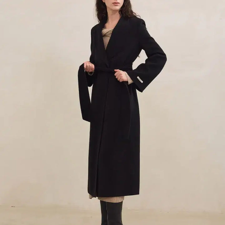[BUNJANG] GRACE U Carol Shawl Collar Handmade Coat (Black, XS-S) / [실크]그레이스유 캐롤 숄 카라 핸드메이드 코트(블랙,XS-S)
